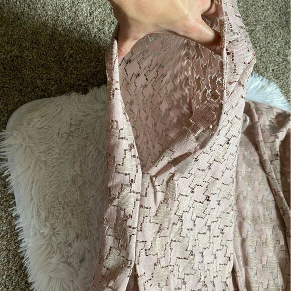 Ellen Tracy Lace Fringe Pink Kimono NEW One Size - Picture 5 of 8